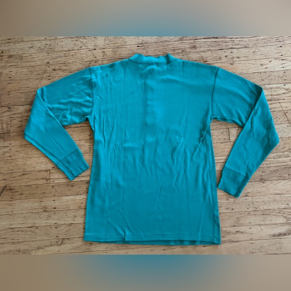 Vintage Eddie Bauer Henley teal 80’s 90’s vintage USA made 100% cotton - Picture 6 of 7